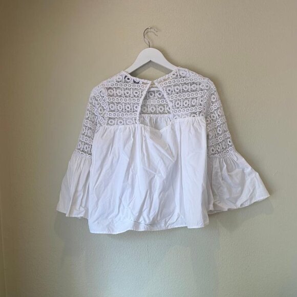 Endless Rose Bell Sleeve Lace Poplin Blouse (Women Size Medium) - Picture 6 of 8